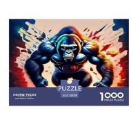 Gorille Jigsaw Puzzles 1000 Pièces pour Les Adultes Puzzles Difficiles Cadeaux pour Adultes 100% Carton Recyclé Décoration De Maison 52x38cm/1000pcs