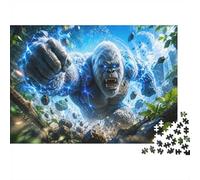 Gorille Jungle Foudre 1000pcs pour Adultes Mini Puzzle Cadeau | 52x38cm Carton Décor Salon Structure Durable Cadeau D'anniversaire Soulagement Du Stress