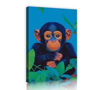 Gorille jungle toile art mural Nature animale impressions singe affiches peinture œuvres d’art impressions pour salon chambre bureau décor 50x80cm Cadre intérieur