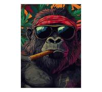 Gorille Lunettes Cigare Puzzle, 1000 Pièces Jeu D'intérieur Adulte