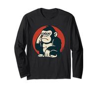 Gorille penseur Dessin Cartoon Animal Manche Longue