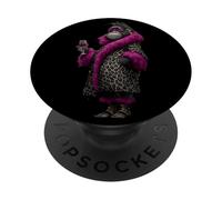 Gorille Portrait Mode Animal Vin Graphique Rose PopSockets PopGrip Adhésif