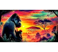 Gorille Puzzle 1000 pièces Educa Jouet en Bois Cadeau Unique Décoration Intérieure Jeu éducatif Challenge Toy pour Adultes & Enfants des 14 Ans gorille38x52cm/1000pcs