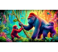 Gorille Puzzle 1000 pièces Educa Jouet en Bois Jeu D'Intelligence Décoration Intérieure Jeu éducatif Challenge Toy pour Adultes & Enfants des 14 Ans gorille38x52cm/1000pcs