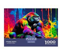 Gorille Puzzle 1000 Pièces Jouet Cadeau Unique Décoration Intérieure Jeu Éducatif Challenge Toy Adultes & Enfants des 14 Ans 70x50cm/1000pcs