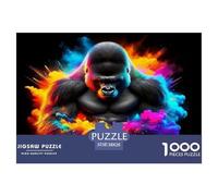 Gorille Puzzle 1000 Pièces Jouet Jeu D'Intelligence Décoration Intérieure Jeu Éducatif Challenge Toy Adultes & Enfants des 14 Ans 38x26cm/1000pcs