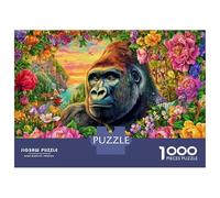 Gorille Puzzle 1000 Pièces, Puzzles Difficiles, Adaptés Aux Adultes Et Aux Enfants, Jeu De Défi Intellectuel 38x26cm/1000pcs