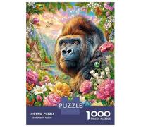 Gorille Puzzle 1000 Pièces, Puzzles Difficiles, Adaptés Aux Adultes Et Aux Enfants, Jeu De Défi Intellectuel 38x26cm/1000pcs