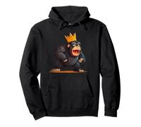 Gorille royale avec une couronne pour un look audacieux Sweat à Capuche
