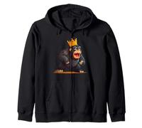 Gorille royale avec une couronne pour un look audacieux Sweat à Capuche