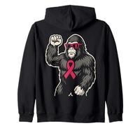 Gorille Ruban Rose Poing Levé Pink Ribbon Gorilla Solidarity Sweat à Capuche