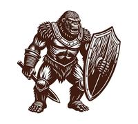 gorille samouraï en colère Stickers gravés 42x42.3cm Stickers pour vitres Café