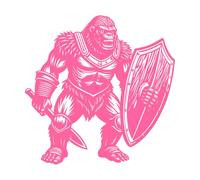 gorille samouraï en colère Stickers gravés 67.2x67.7cm Culture du tatouage Rose