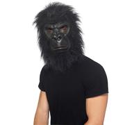 Gorille Singe Masque Noir Animal Adulte Hommes Smiffys Accessoire Déguisement