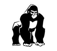 Gorille, singe, primate, orang-outan, animal d'Afrique Stickers muraux 34x43.9cm Modification et ajout d'informations possibles Noir