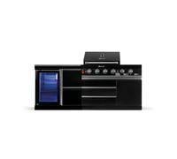GORILLER® BLACKBACK S9 cuisine extérieure, grill à gaz avec réfrigérateur, acier inoxydable, noir