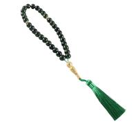 Gorise Chapelet de prière islamique, chapelet musulman, Misbaha, Tesbih, Dhikr, Zikr, perles, chapelet, compteur de prière, bracelet à pompons arabes, 33 pièces en verre