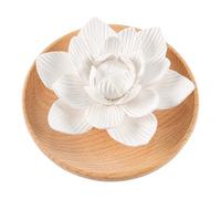 Gorise Ensemble de pierres d'aromathérapie Lotus, diffuseur d'huiles essentielles naturelles, décoratif pour la maison, le spa et la salle de bain, avec boîte en bois (blanc)