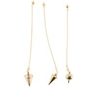 Gorise Lot de 3 colliers pendules en cuivre spiralé pour divination, accessoires de tarot, cadeaux d'équilibrage Reiki pour les amateurs de tarot, idéal pour les débutants, doré