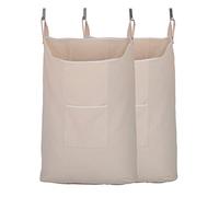 GORISEN Lot de 2 paniers à linge avec crochets (beige, 2 pièces x 65 litres)