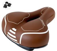 GORIX Coussin épais pour siège de Selle de vélo Confortable avec Rail et vélo de Route pour Homme et Femme (GX-C118) (Marron)