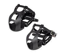 GORIX Pédales Plates Toe Clip Set avec Sangle pour Vélo de Route, Montagne, VTT et Spin (GX-TOE829)