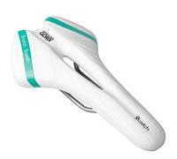 GORIX Selle de vélo Coussin Confortable avec Rail Vélo de Route de Montagne pour Homme et Femme (A6-1) (Blanc × Celeste)