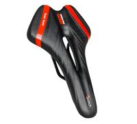 GORIX Selle de vélo Coussin Confortable avec Rail Vélo de Route de Montagne pour Homme et Femme (A6-1) (Noir × Rouge)