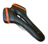 GORIX Selle de vélo Coussin Confortable avec Rail Vélo de Route de Montagne pour Homme et Femme (A6-1) (Noir × Orange)