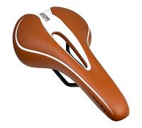 GORIX Selle de vélo Coussin Confortable avec Rail Vélo de Route de Montagne pour Homme et Femme (GX-C19) (Marron Clair × Blanc)