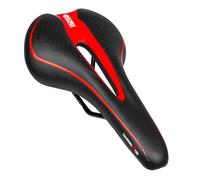 GORIX Selle de vélo Coussin Confortable avec Rail Vélo de Route de Montagne pour Homme et Femme (GX-C19) (Noir × Rouge)