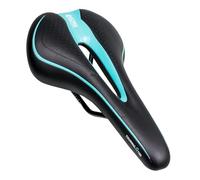 GORIX Selle de vélo Coussin Confortable avec Rail Vélo de Route de Montagne pour Homme et Femme (GX-C19) (Noir × Celeste)