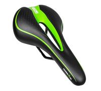 GORIX Selle de vélo Coussin Confortable avec Rail Vélo de Route de Montagne pour Homme et Femme (GX-C19) (Noir × Vert)