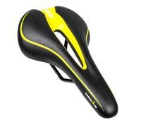 GORIX Selle de vélo Coussin Confortable avec Rail Vélo de Route de Montagne pour Homme et Femme (GX-C19) (Noir × Jaune)