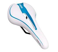 GORIX Selle de vélo Coussin Confortable avec Rail Vélo de Route de Montagne pour Homme et Femme (GX-C19) (Blanc × Bleu)