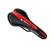 GORIX Siège de Selle de Vélo Modèle de Course Coussin Confortable avec Rail Vélo de Route de Montagne pour Hommes et Femmes （3621a (Noir×Rouge)