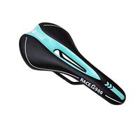 GORIX Siège de Selle de Vélo Modèle de Course Coussin Confortable avec Rail Vélo de Route de Montagne pour Hommes et Femmes (3621A) (Noir × céleste)