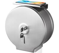 Gorlary Distributeur de Papier Toilette Jumbo Commercial avec étagère, Support Mural en Acier Inoxydable, Distributeur de Papier Toilette sans Contact argenté