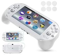 Gorliskl Coque de Protection avec poignée et Bouton déclencheur L2 R2 pour Sony PlayStation PS Vita 2000 PSV 2000 PS Vita Slim (Blanc)