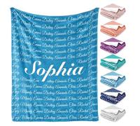 gorm Plaid Personnalisé Nom Couverture Personnalisée Texte,Cadeau Original pour Enfants,Couverture personnalisée bébé avec prenom (L03,75x100cm)