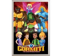 Gormiti - Poster - Friends + cadre interchangeable, Shinsuke® Maxi aluminium argenté, vitre acrylique