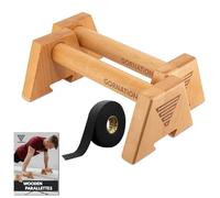 GORNATION Parallettes en Bois, Barres Parallèles por Musculation, Calisthenics, Street Workout & Fitness Training, Push Up Bars, Poignées de Pompe, Antidérapantes, incl. Grip Tape 2.0 10m