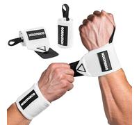 GORNATION Protège-Poignets, Bande Poignet Musculation, Power Wrist Wraps pour Musculation, Crossfitness, Gym, Street Workout et Sports de Force, Bandes de Poignet - 1 Paire, Noir