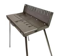 GOROCH Mangal Barbecue au charbon de bois - Barbecue pliable en acier de 3 mm pour 10 brochettes - Barbecue à charbon portable d'extérieur pour camping, jardin, pique-nique et voyage