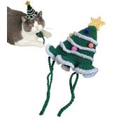 Gorro navideño de cachorro - Gorro navideño de punto de vellón para cachorro | Gorro navideño ajustable hecho à main, disfraz décoratif para mascotas para gatos, gatitos y perros