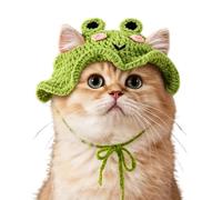 Gorros Para Gatos Ropa Mascota Ligera conAmigable co Estampado Rana y Fresa | Gorros Lindos Para Navidad Cumpleaños Halloween Año Nuevo Vacaciones Disfraz Diario