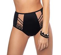 Gorsenia Femme Culotte Slip Brésilien Taille Haute K498 Paradise, Noir,XXL
