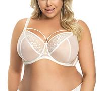Gorsenia Femme Soutien-Gorge Non-Rembourré Tulle K496 Paradise, Beige Clair,105G
