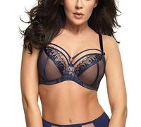 Gorsenia Femme Soutien-Gorge Non-Rembourré Tulle K496 Paradise, Bleu Foncé,105J
