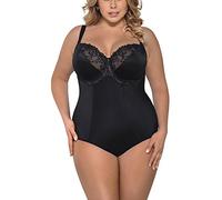 Gorsenia K356 Gala Body Feminin Top Qualité Unicolore Bretelles Réglables- Fabriqué en UE, Noir,105F